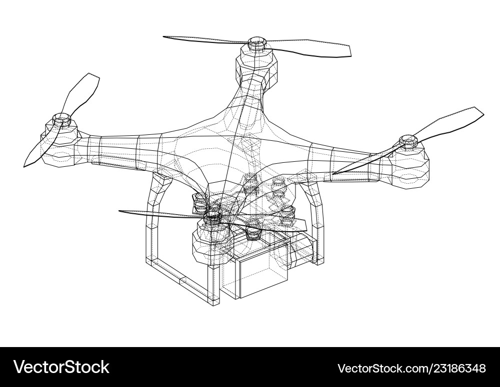 Drone concept rendering of 3d vector image