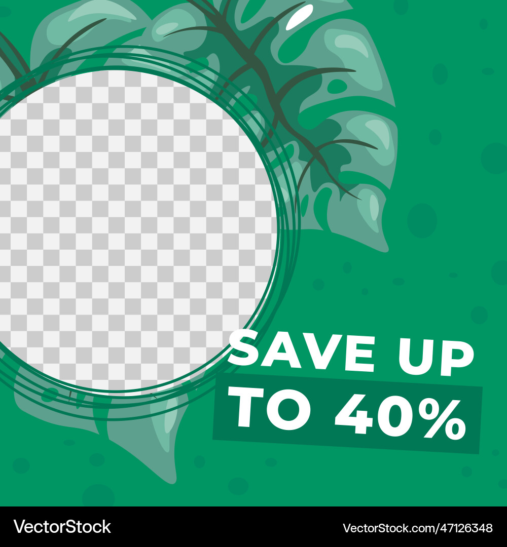 Save forty percent sale in shop exotic banner Save forty percent sale in shop exotic banner vector image
