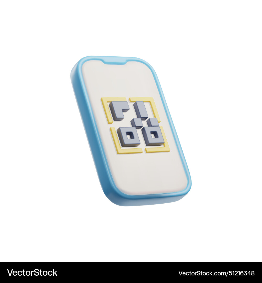 Scanning qr code for payment on smartphone 3d icon vector image