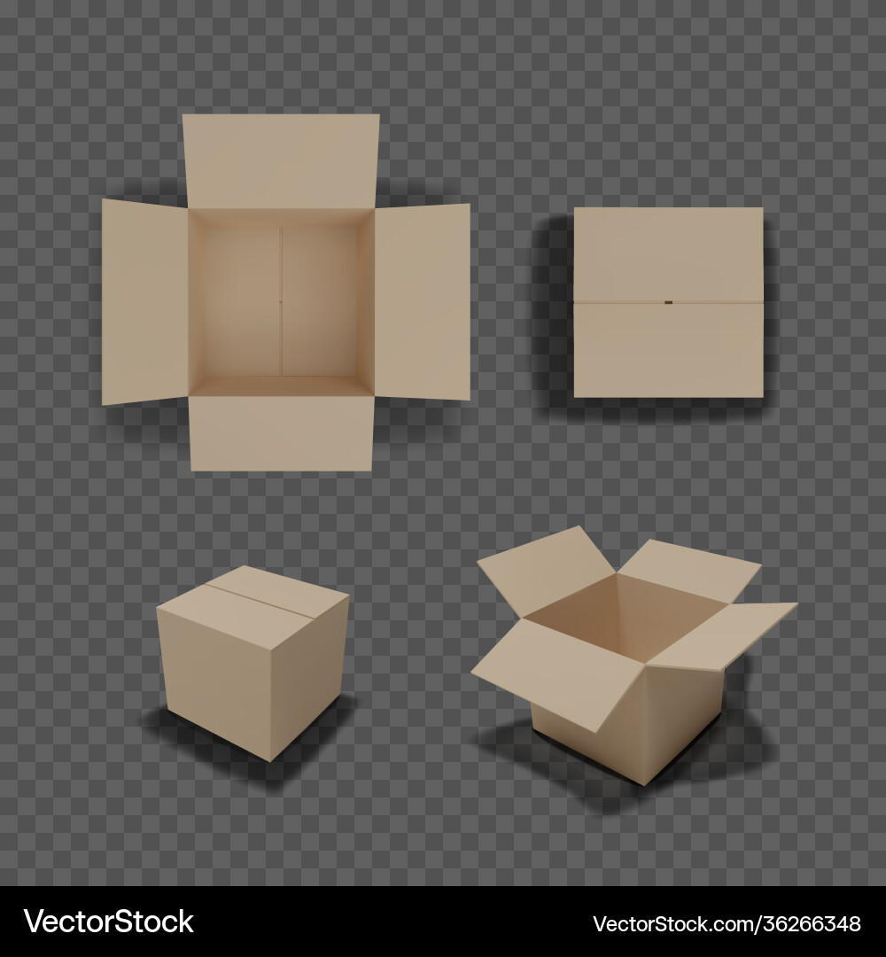 Set boxes isolated on transparent background Set boxes isolated on transparent background vector image