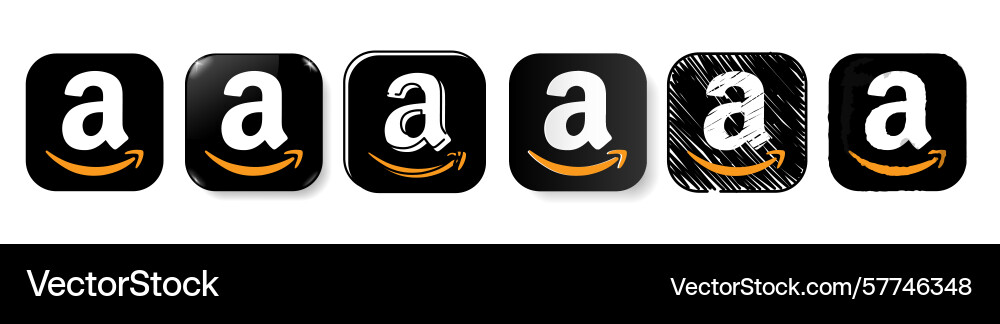 Set of amazon app icons in different designs Set of amazon app icons in different designs vector image