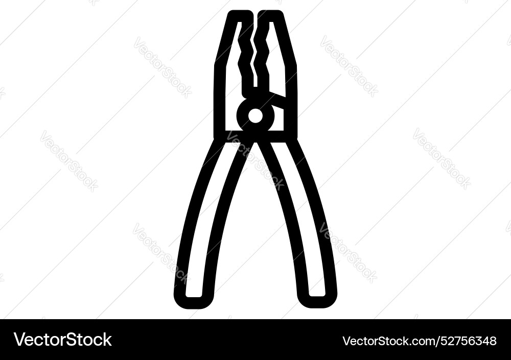 Tool icon with simple line drawing in black Vector Image