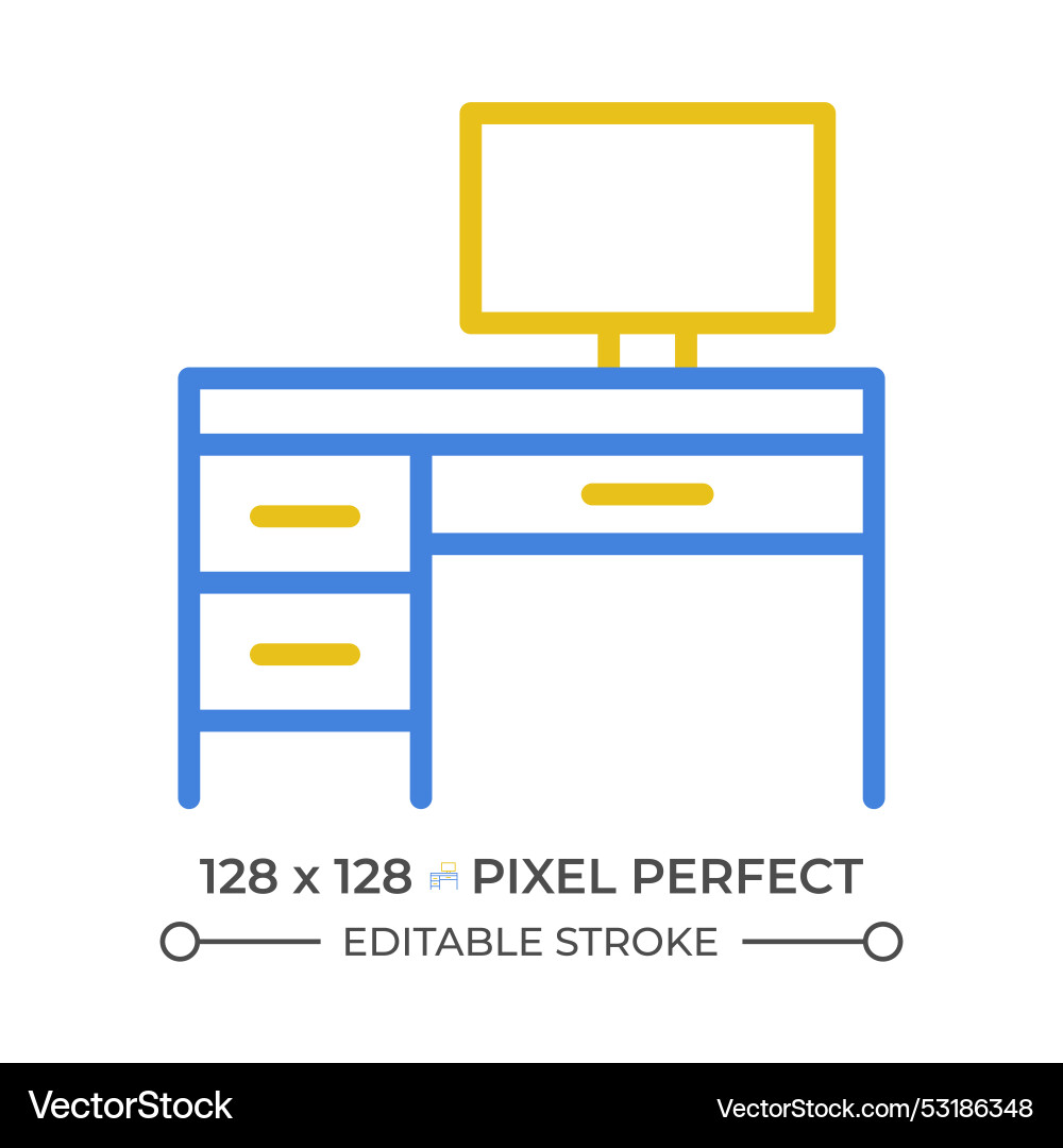 Writing table two color line icon Writing table two color line icon Vector Image