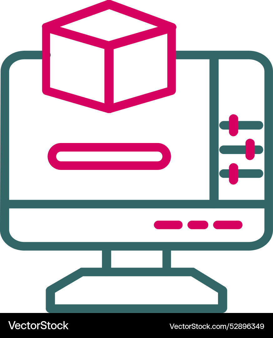 3d modeling icon design Vector Image