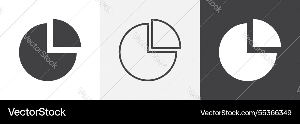 Chart pie icons collection graphic designs for ui Vector Image