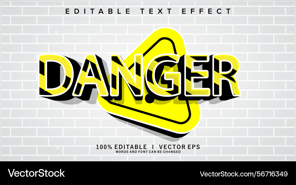Danger text effect with modern style design Danger text effect with modern style design vector image