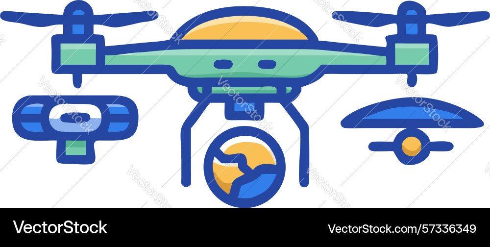 Drone with gps mapping capabilities design Vector Image