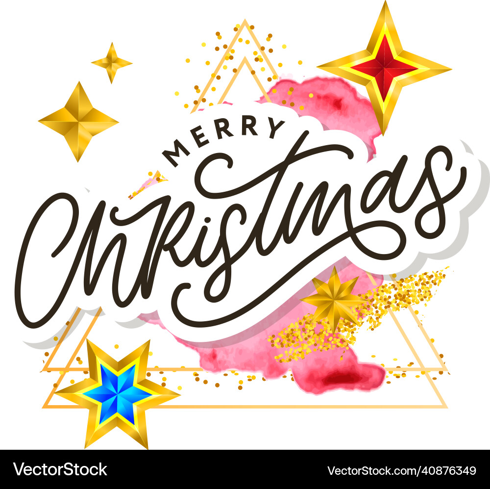 Merry christmas text decorated with hand drawn Merry christmas text decorated with hand drawn vector image