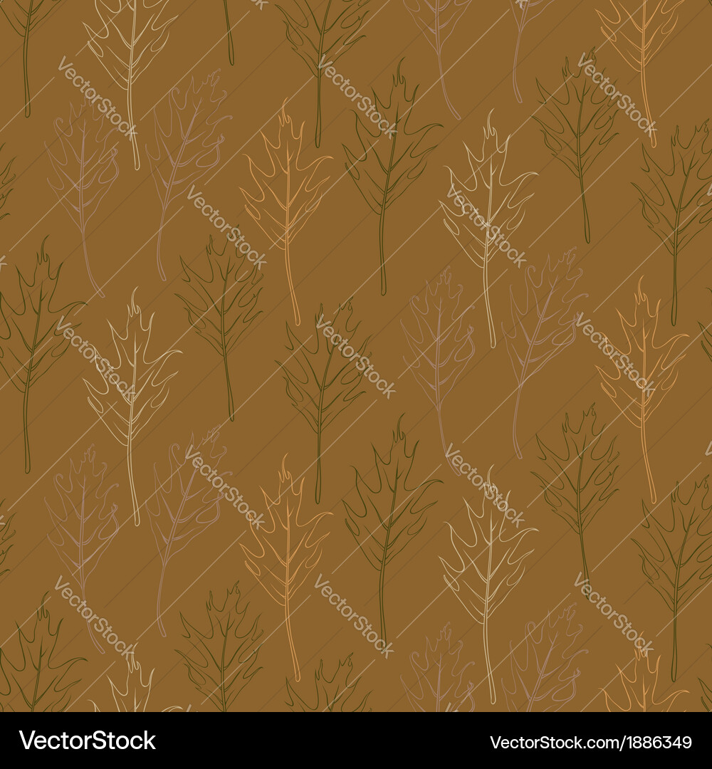 Simple and elegant pattern with oak leafs Vector Image