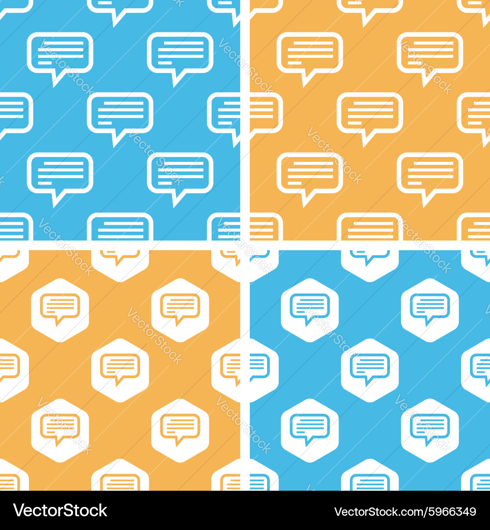 Text message pattern set colored vector image