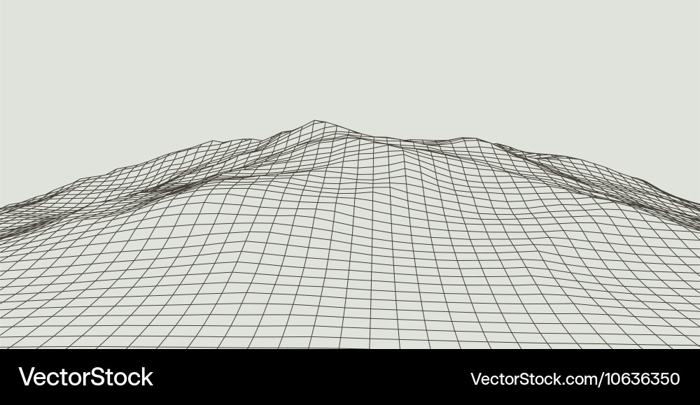 Abstract 3d illuminated distorted mesh sphere vector image