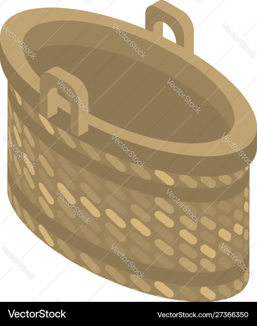 Empty wicker icon isometric style Vector Image