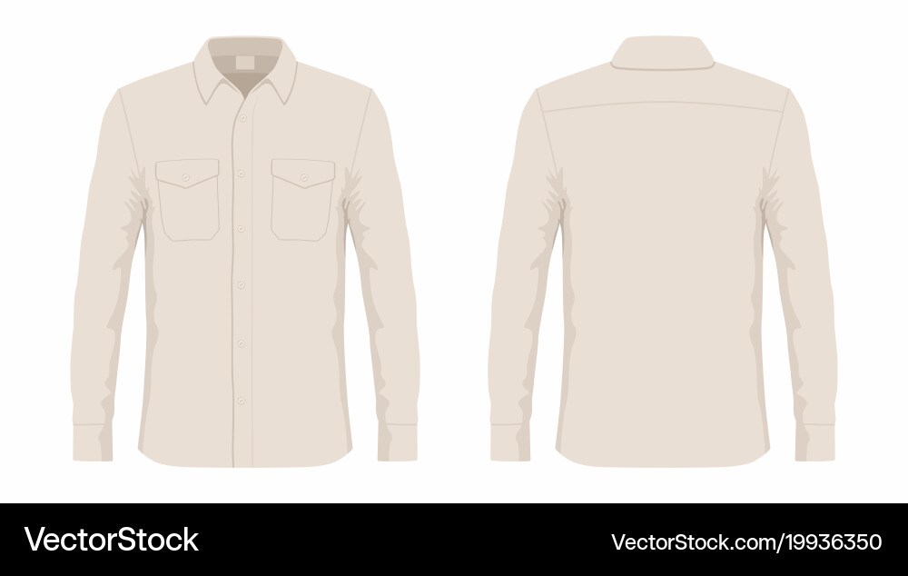 Mens beige dress shirt Royalty Free Vector Image