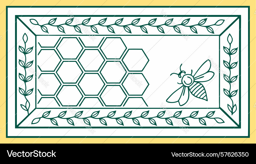 Nature-inspired frame with honeycomb pattern Vector Image