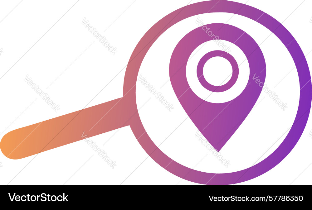 Pinpoint location search icon with map marker Vector Image