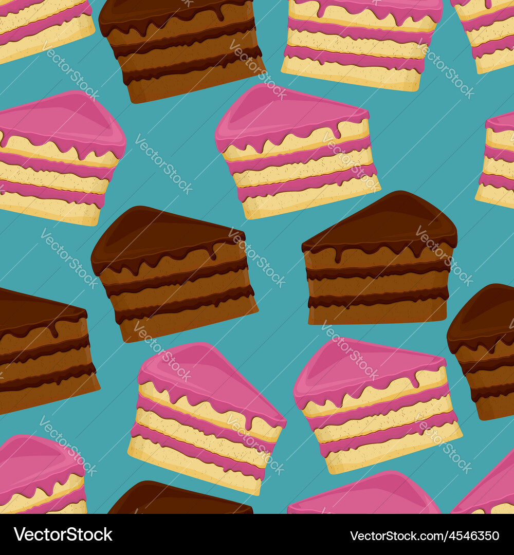 Seamless pattern with cakes Vector Image