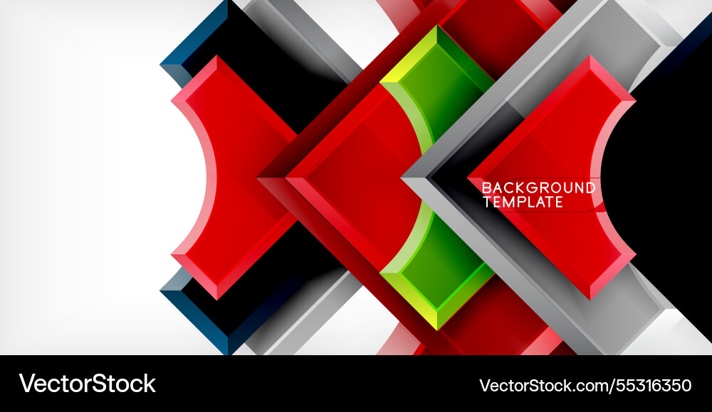 Square arrow shapes with round elements Vector Image