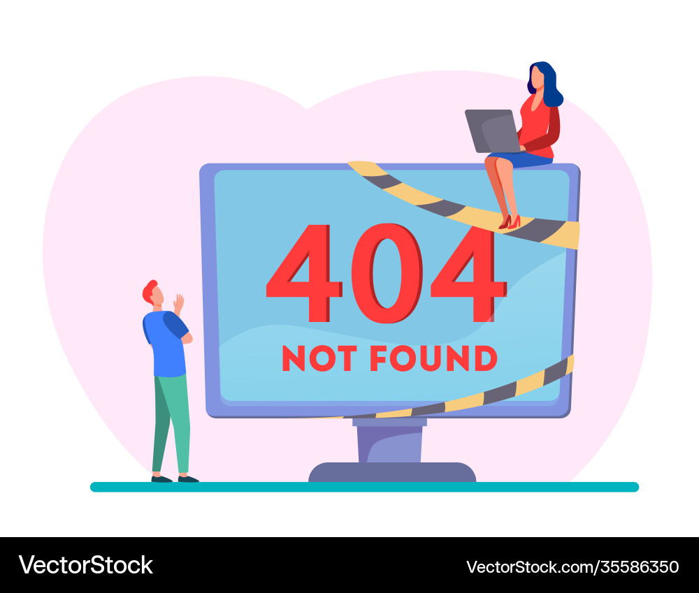 Tiny programmers working with system error vector image