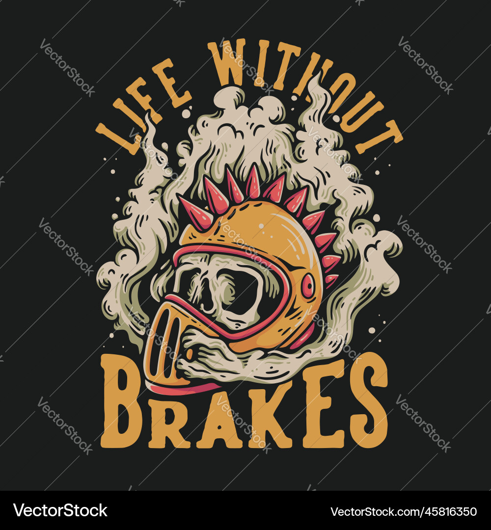 Vintage Skull Motorcycle T-Shirt Vector Image