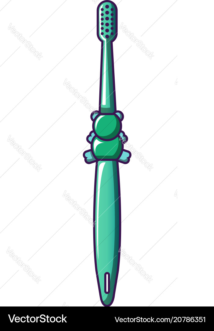 Bear toothbrush icon cartoon style Bear toothbrush icon cartoon style vector image