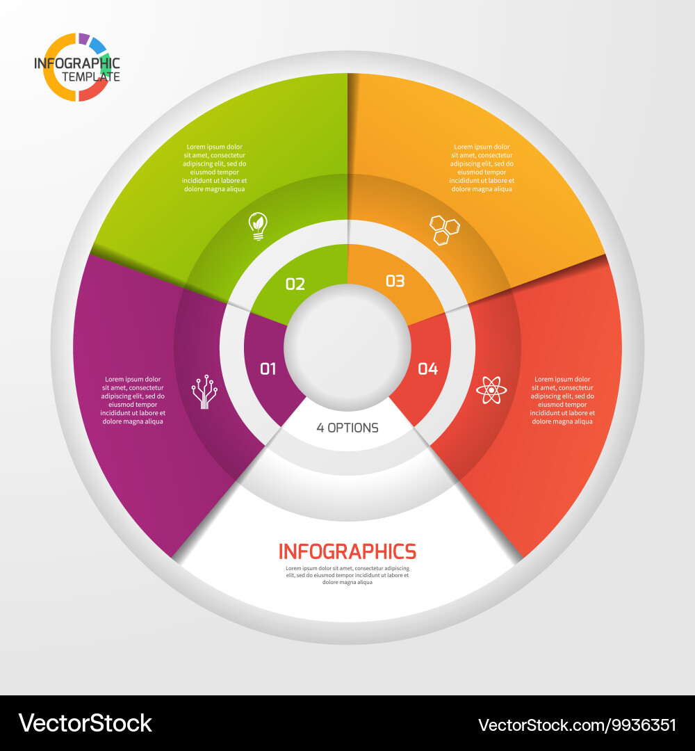 Circle infographic template 4 options Royalty Free Vector