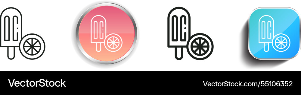 Ice pop icon thin linear regular and button style Ice pop icon thin linear regular and button style vector image