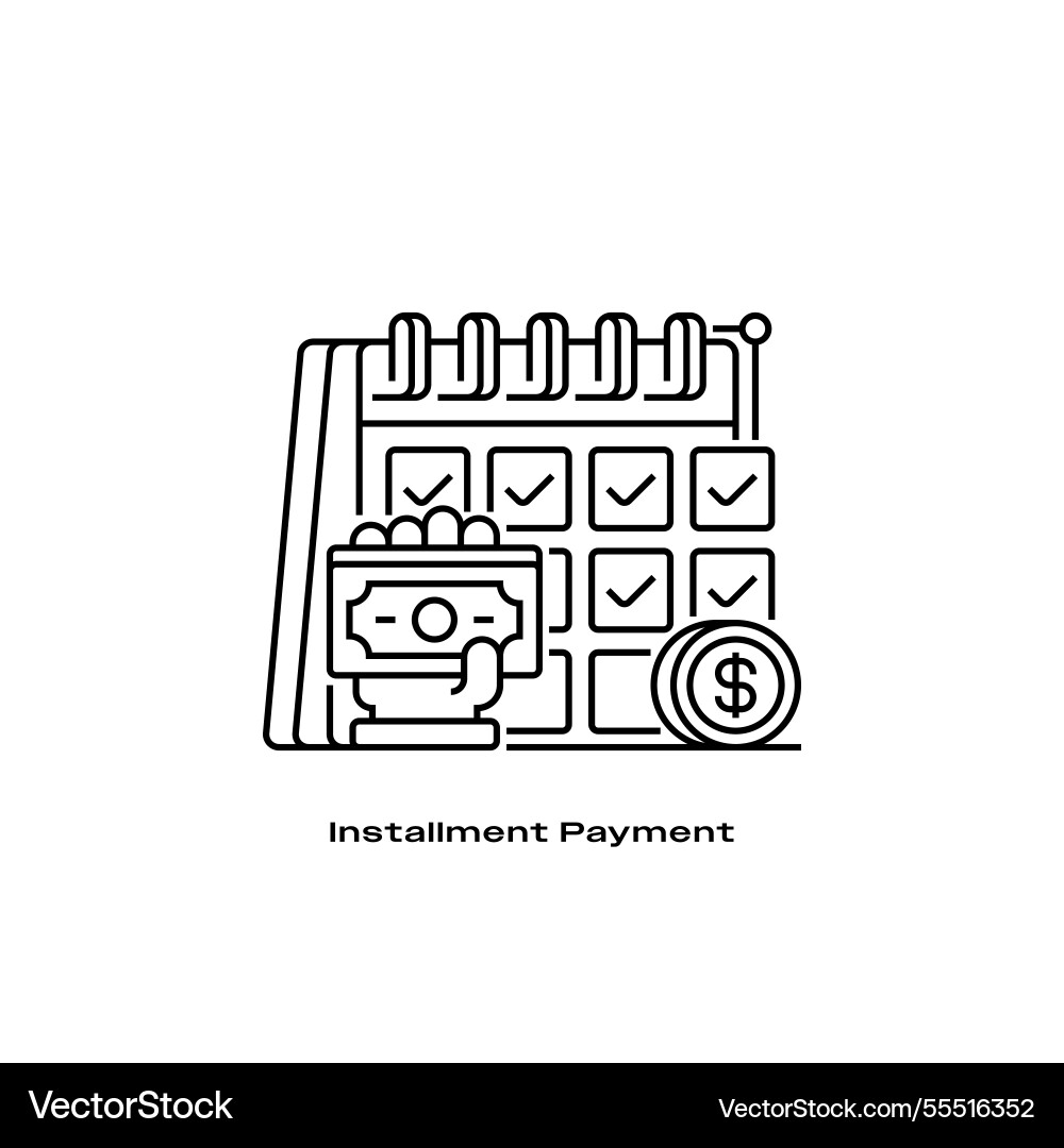 Installment payment line icon linear style sign Vector Image