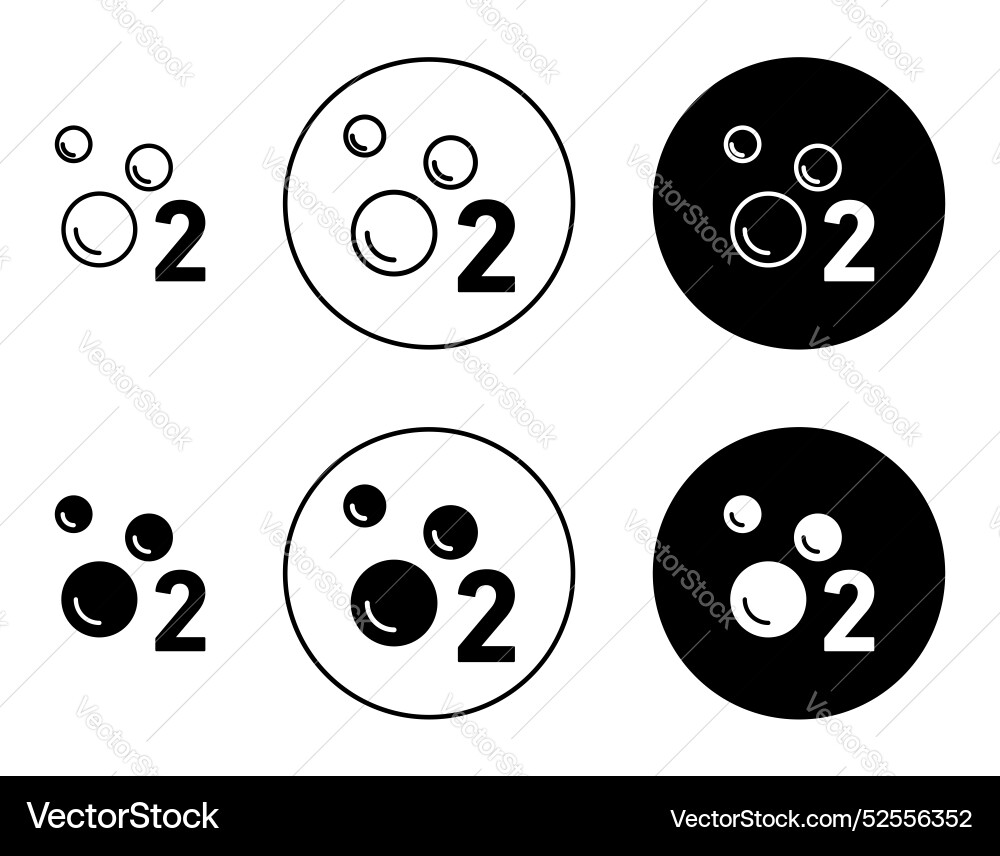 Oxygen o2 icon set on white background Oxygen o2 icon set on white background vector image