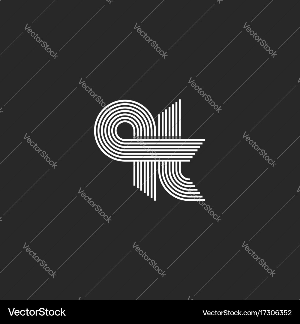 QT Initials Monogram Logo vector image
