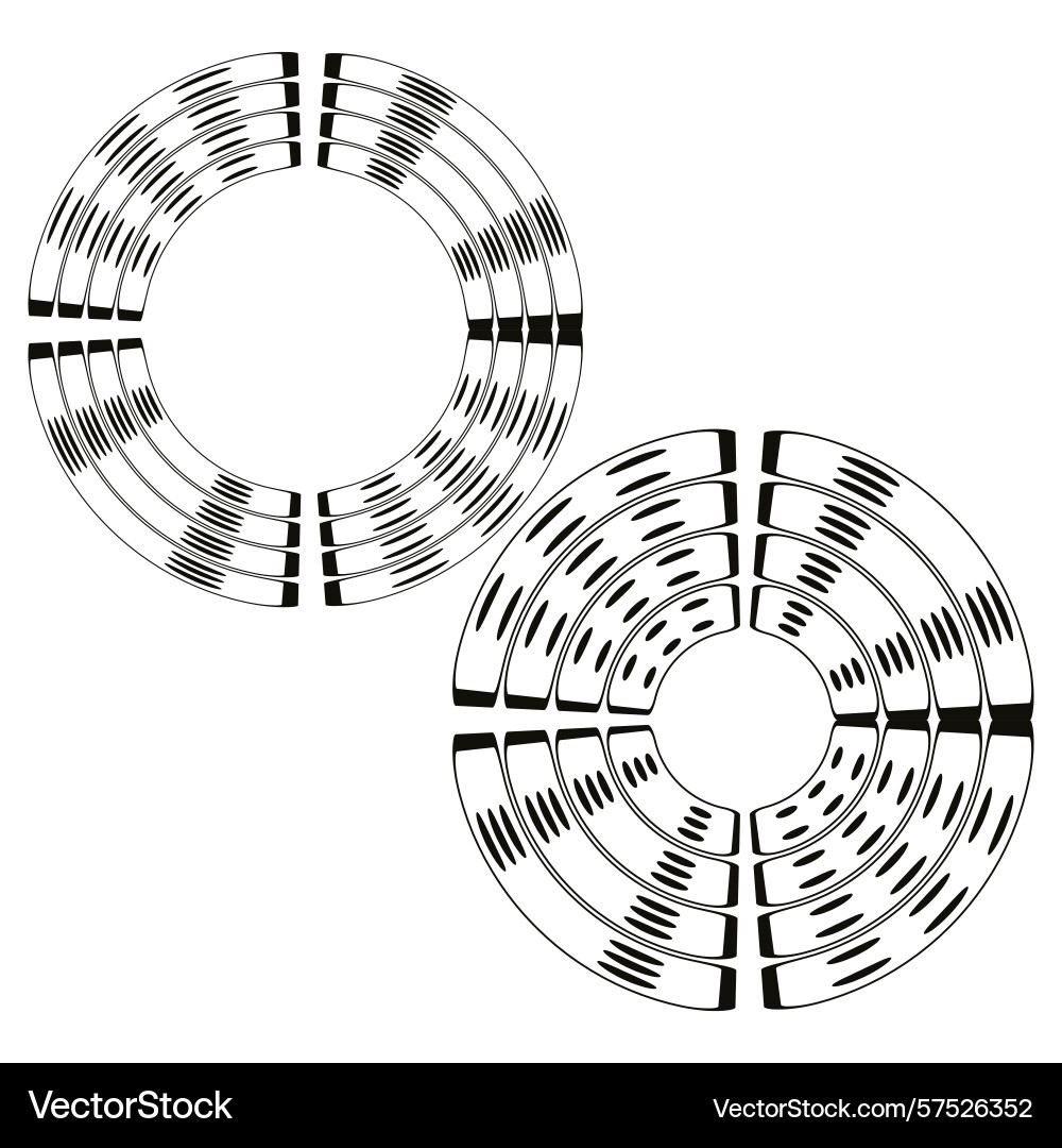 Segmented ring icon halftone circle pattern Segmented ring icon halftone circle pattern vector image