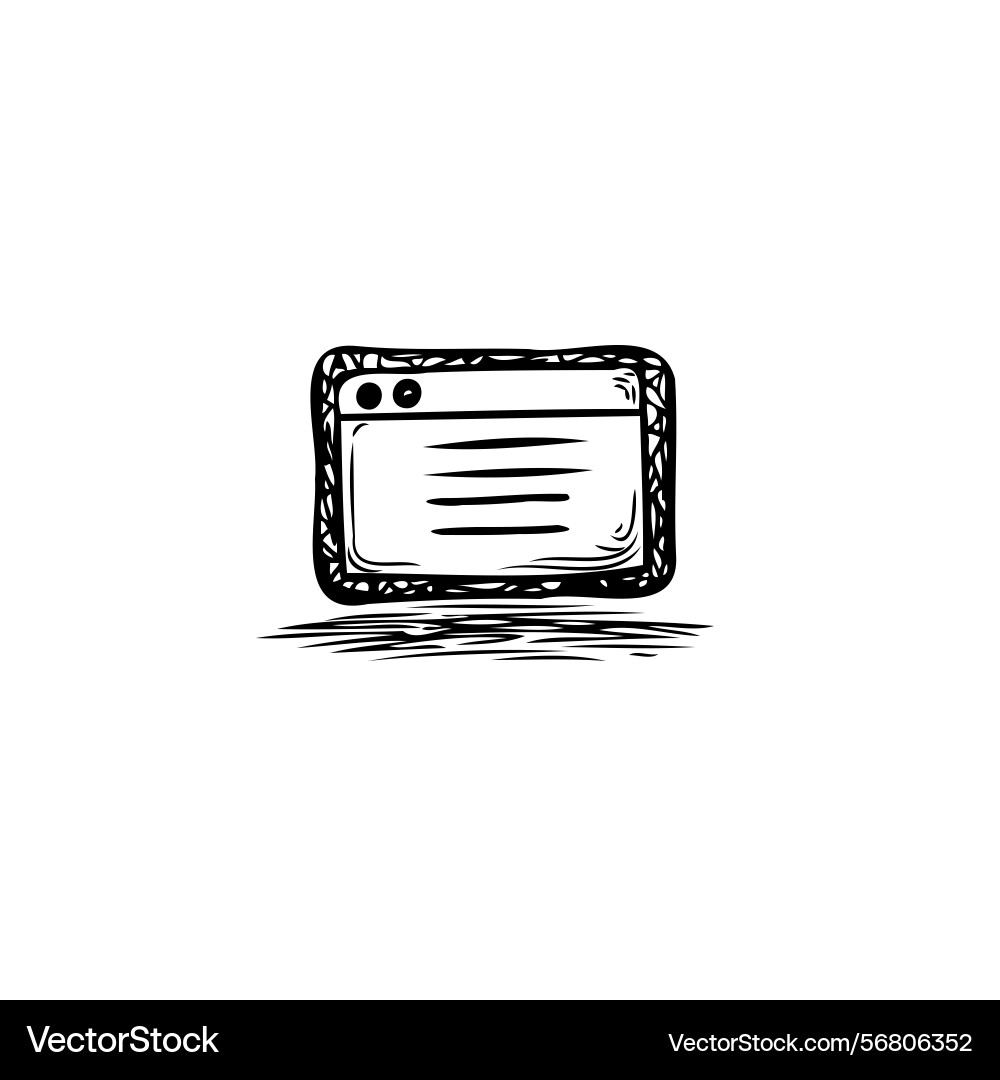 Sketchy depiction of an open browser window Vector Image