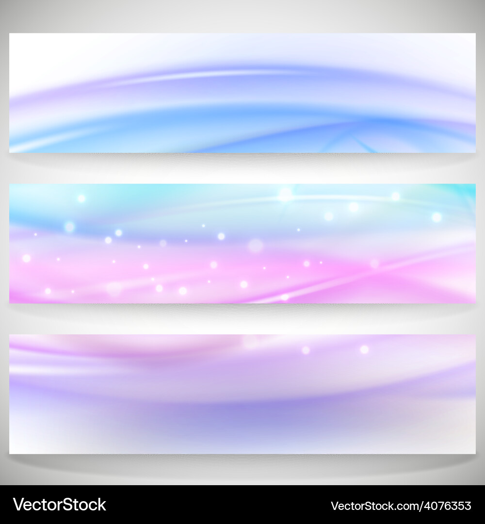 Abstract headers set wave design Vector Image