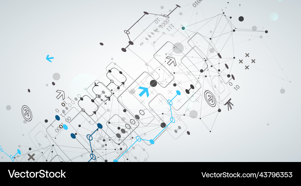 Abstract technology concept with plexus effect vector image