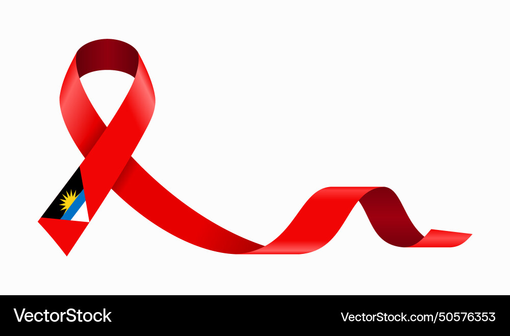Antigua and barbuda flag stripe ribbon wavy Vector Image