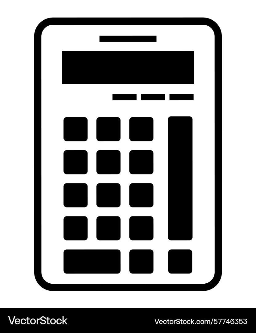 Calculator device icon on transparent background Calculator device icon on transparent background vector image