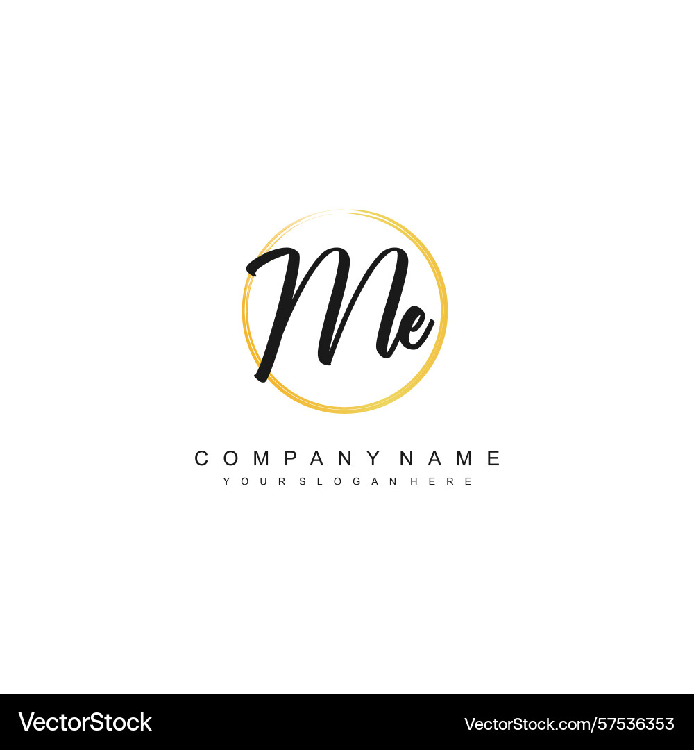 Minimal signature logo design with me initials Minimal signature logo design with me initials Vector Image