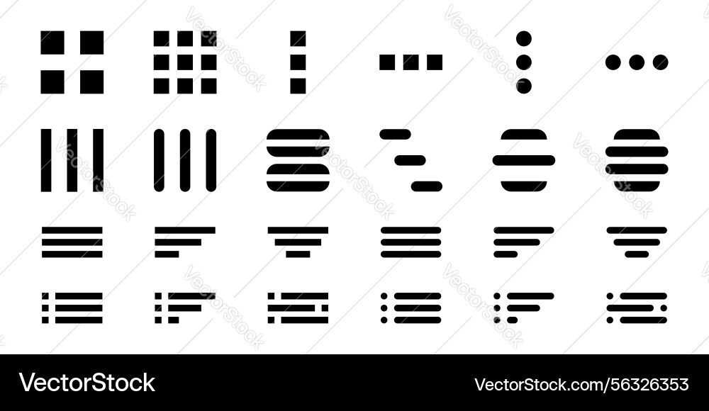Set of hamburger list menu icons buttons Set of hamburger list menu icons buttons vector image