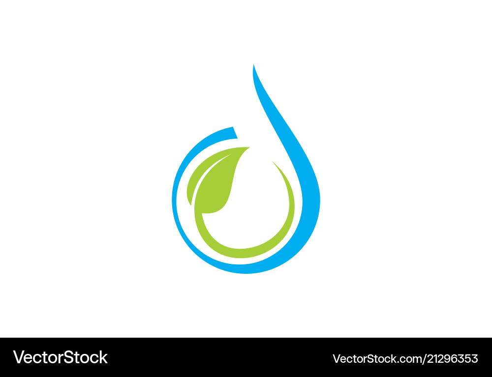 Water Drop Leaf Logo Royalty Free Vector Image