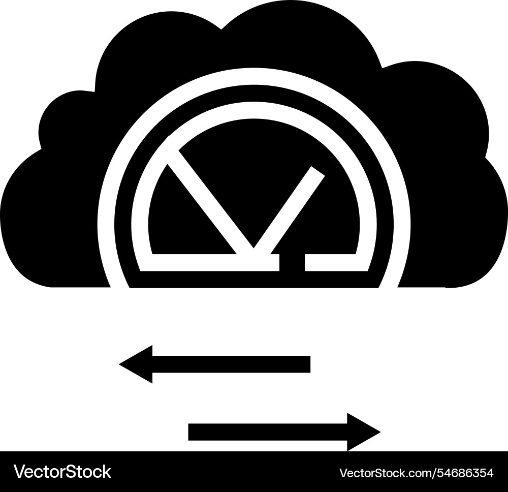 Bandwidth cloud computing glyph icon Bandwidth cloud computing glyph icon Vector Image