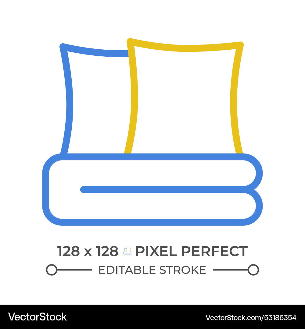 Bedding set two color line icon Bedding set two color line icon vector image