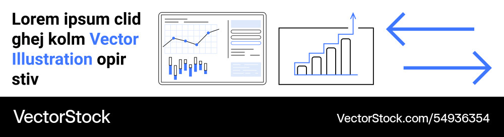 Business analytics and data charts with progress Business analytics and data charts with progress Vector Image