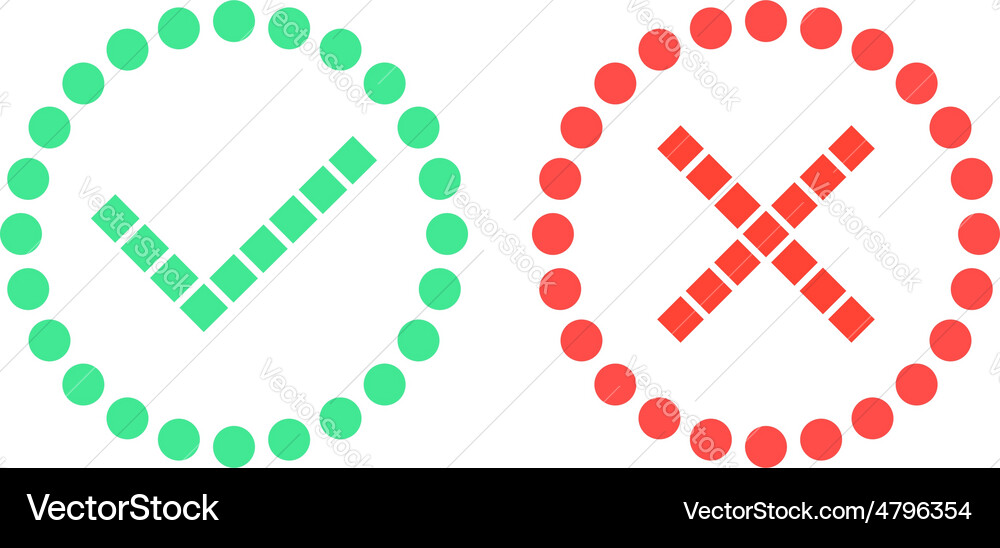 Check marks of simple shapes Vector Image