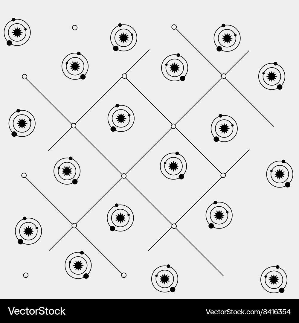 Geometric minimal pattern solar system orbits Vector Image