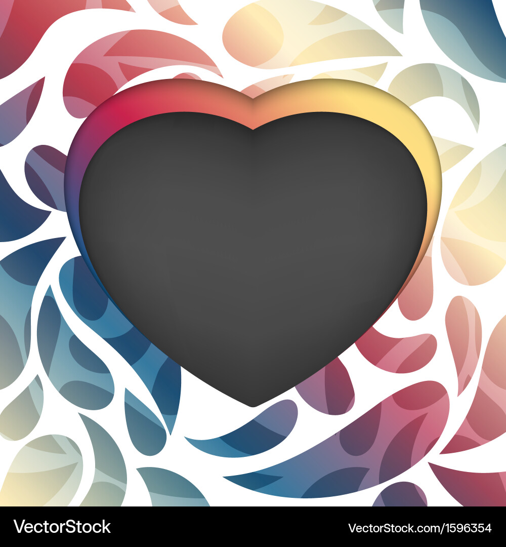 Heart frame multicolored abstract background vector image