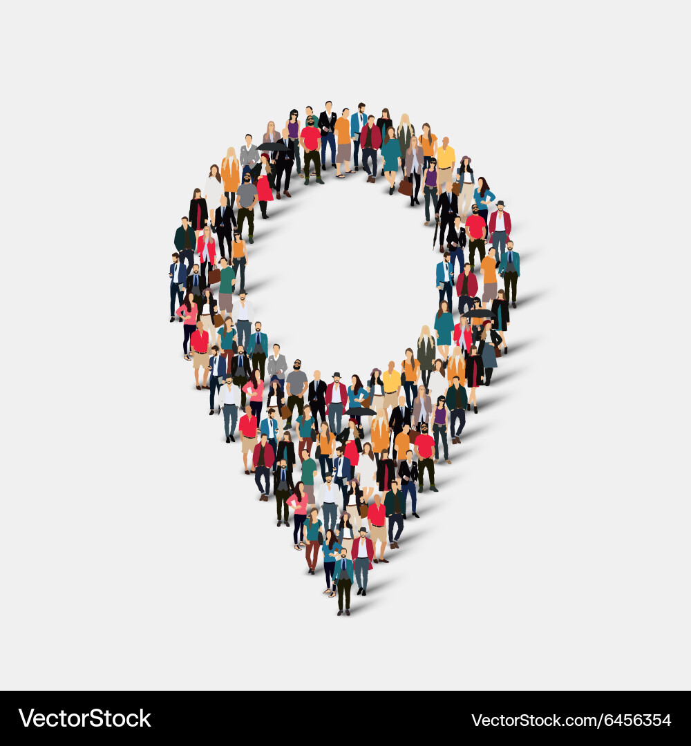 Map Pointer People Shape vector image