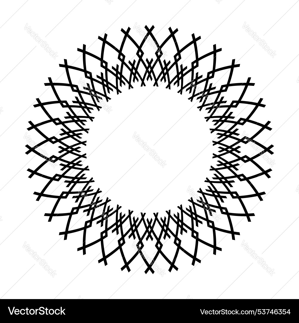 Radial Crisscross Circle Pattern vector image