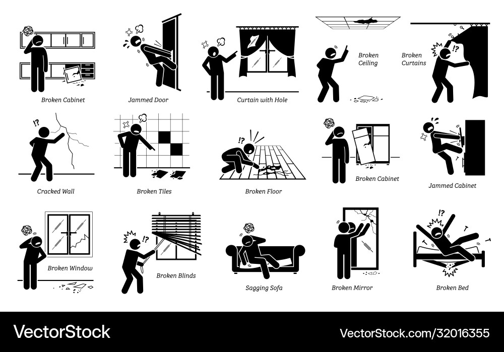 House defects issues and structural problems House defects issues and structural problems vector image