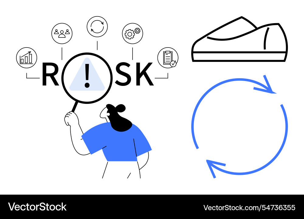 Managing risk analyzing key factors and continuous vector image