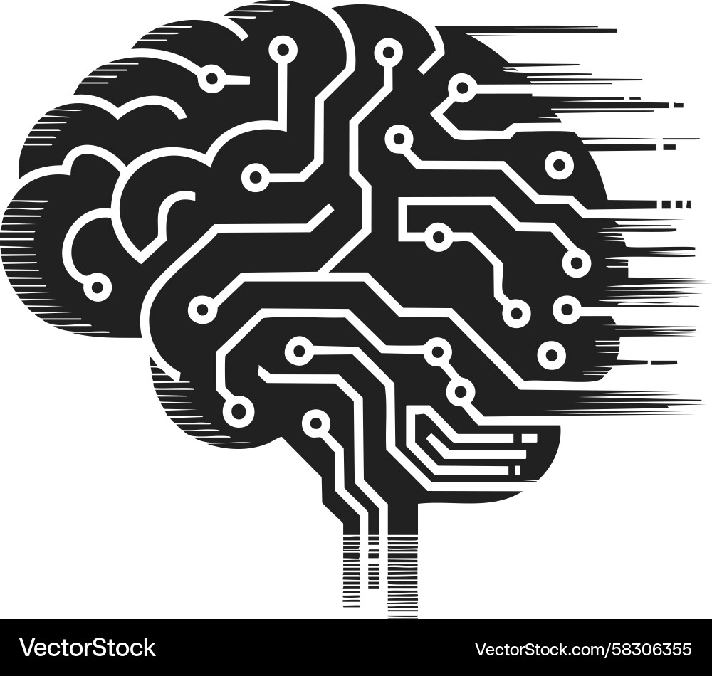 Neural Network Brain Circuitry Vector Image