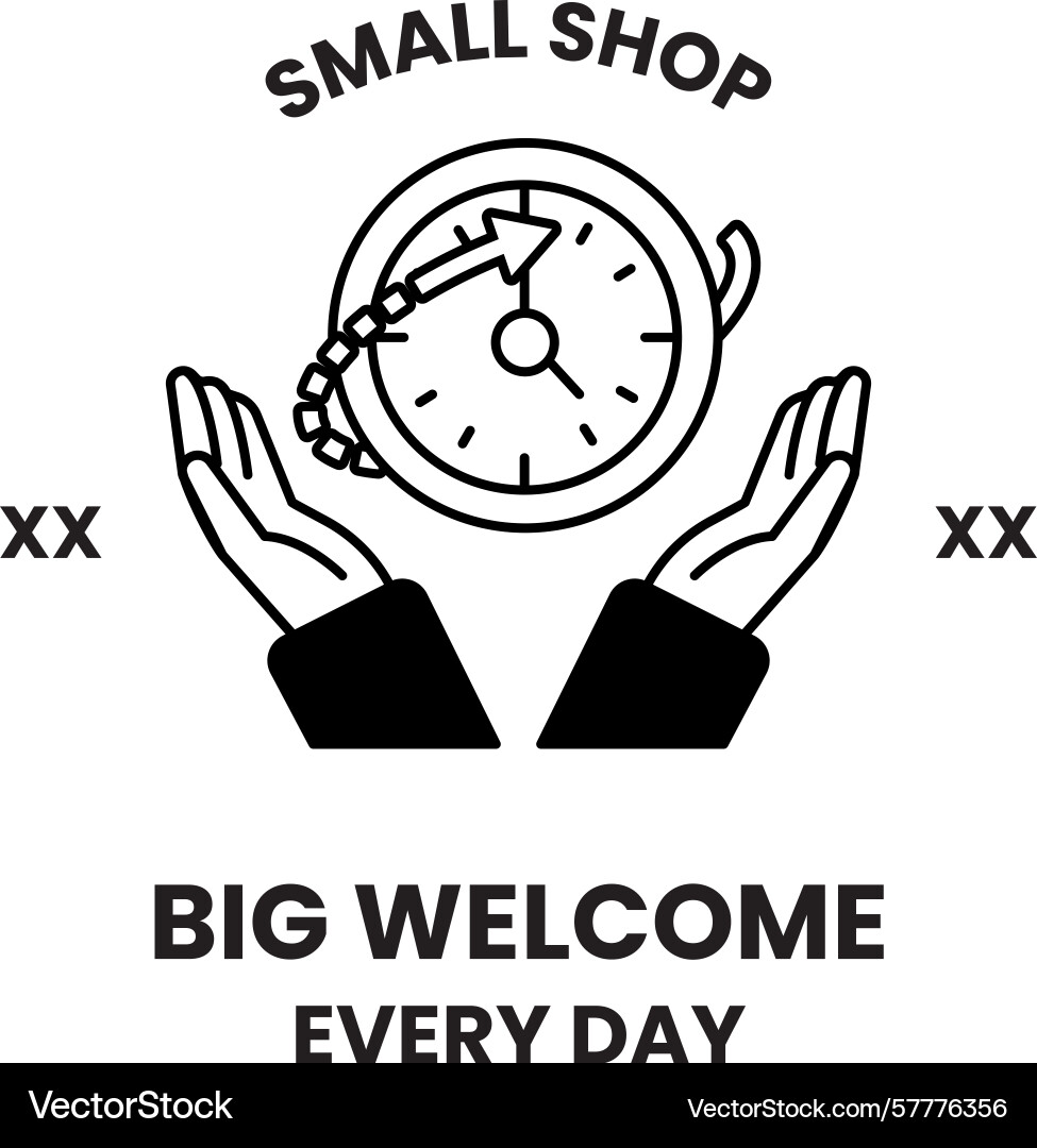 A clock with hands on it and the words big Vector Image